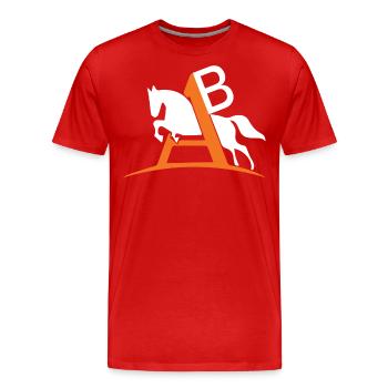 De cheval - - T-shirt bio Premium Homme - rouge - Devant - Damien (186cm)