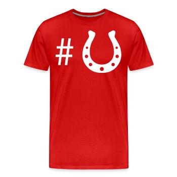 Hashtag - Fer à cheval - - T-shirt bio Premium Homme - rouge - Devant - Damien (186cm)