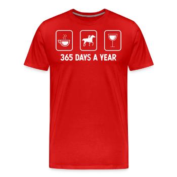365 jours par an - Vin - Equitation - - T-shirt bio Premium Homme - rouge - Devant - Damien (186cm)