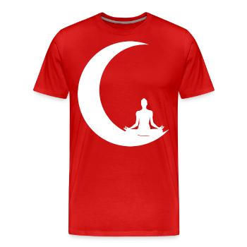 Mondsichel - Yoga - - Männer Premium Bio T-Shirt - Rot - Vorne - Damien (186cm)