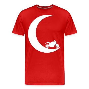 Crescent Moon - Motorcycle - - Men's Premium Organic T-Shirt - red - Front - Damien (186cm)