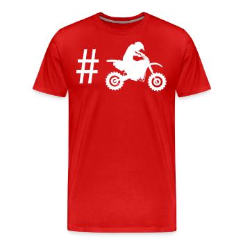 Hashtag - Kerl Motorrad - - Männer Premium Bio T-Shirt - Rot - Vorne - Damien (186cm)