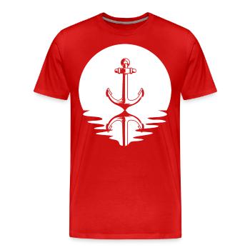 Cercle et réflexion - Ancre - - T-shirt bio Premium Homme - rouge - Devant - Damien (186cm)