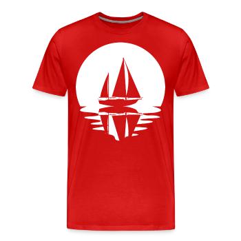 Kreis und Spiegelung - Segeln - - Männer Premium Bio T-Shirt - Rot - Vorne - Damien (186cm)