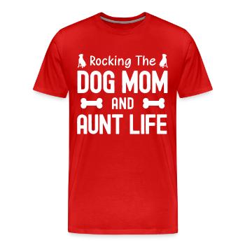Rocking The Dog Maman and Aunt Life - T-shirt bio Premium Homme - rouge - Devant - Damien (186cm)