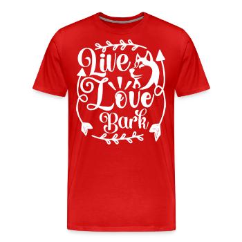 Life Love Barking - - Men's Premium Organic T-Shirt - red - Front - Damien (186cm)