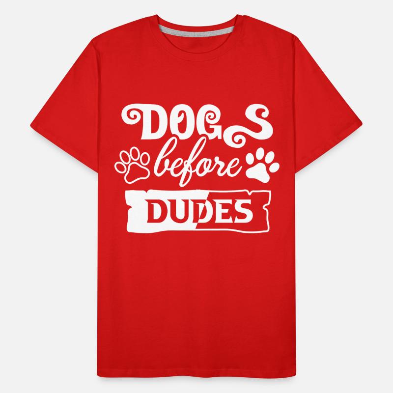 Les chiens devant les gars T-shirt bio Premium Homme