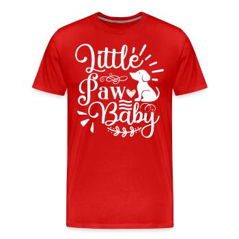 Kleines Pfotenbaby - Welpe und Herz - Männer Premium Bio T-Shirt - Rot - Vorne - Damien (186cm)