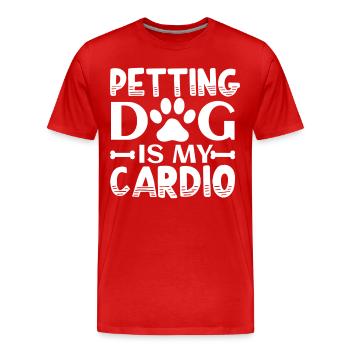 Caresser le chien est mon entraînement - Paw and Bones - T-shirt bio Premium Homme - rouge - Devant - Damien (186cm)