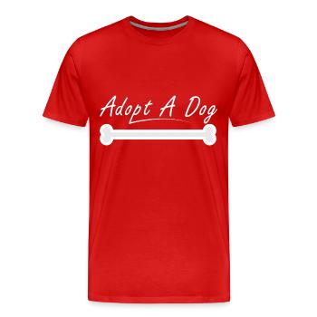Adopt a dog - Men's Premium Organic T-Shirt - red - Front - Damien (186cm)