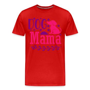 Hundemama - rosa - Männer Premium Bio T-Shirt - Rot - Vorne - Damien (186cm)