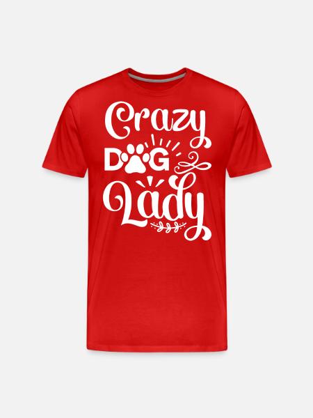 Crazy Dog Lady - Paw - Men's Premium Organic T-Shirt - red