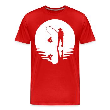 Cercle et réflexion - Pêche - - T-shirt bio Premium Homme - rouge - Devant - Damien (186cm)
