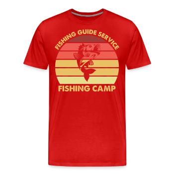 Angeln Guide Service Angeln Camp - - Männer Premium Bio T-Shirt - Rot - Vorne - Damien (186cm)