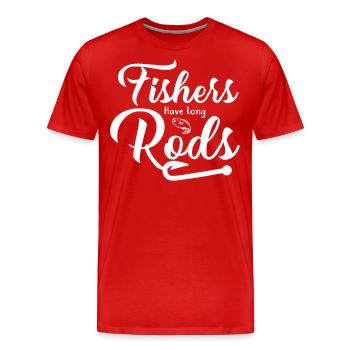 Fischer haben lange Ruten - - Männer Premium Bio T-Shirt - Rot - Vorne - Damien (186cm)
