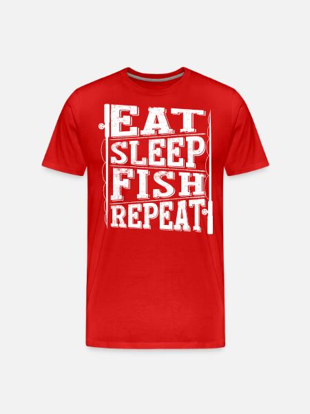 Eat Sleep Fish Repeat 2 - - Men's Premium Organic T-Shirt - red