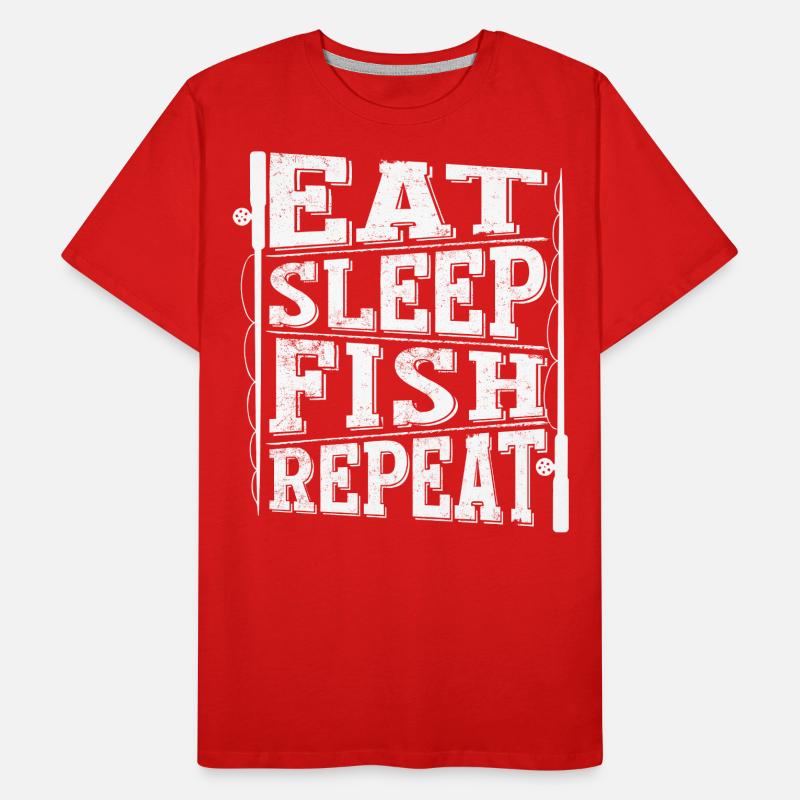Manger du sommeil Poisson Répéter 2 - T-shirt bio Premium Homme