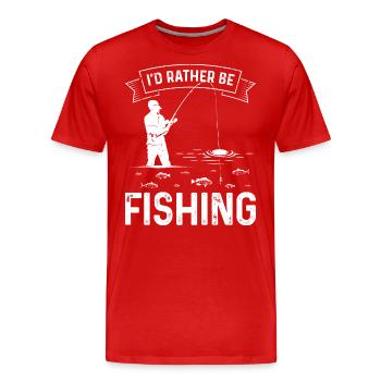 I would rather fish - Men's Premium Organic T-Shirt - red - Front - Damien (186cm)