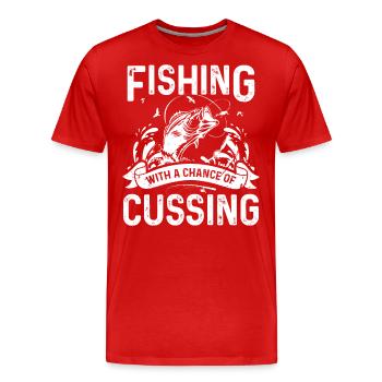 Pêcher avec une chance de jurer - T-shirt bio Premium Homme - rouge - Devant - Damien (186cm)