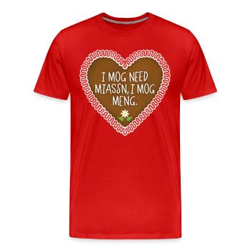 I Mog Need Lebkuchenherz - Männer Premium Bio T-Shirt - Rot - Vorne - Damien (186cm)