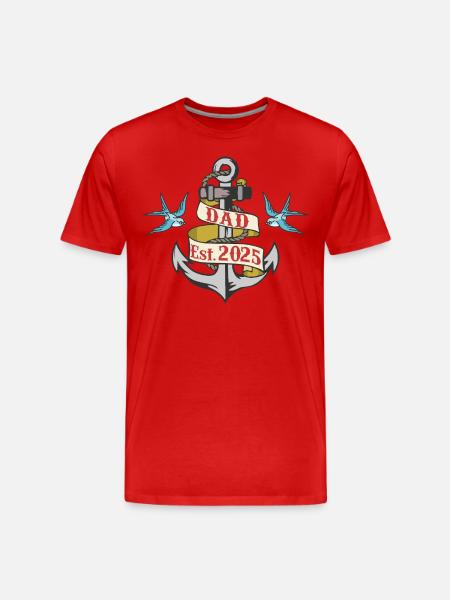 Anchor Dad 25 Dad Baby Dad 2025 Father's Day - Men's Premium Organic T-Shirt - red