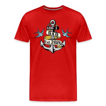 Anker Dad 26 Vater Papa 2026 Vatertagsgeschenk - Männer Premium Bio T-Shirt - Rot - Vorne - Damien (186cm)
