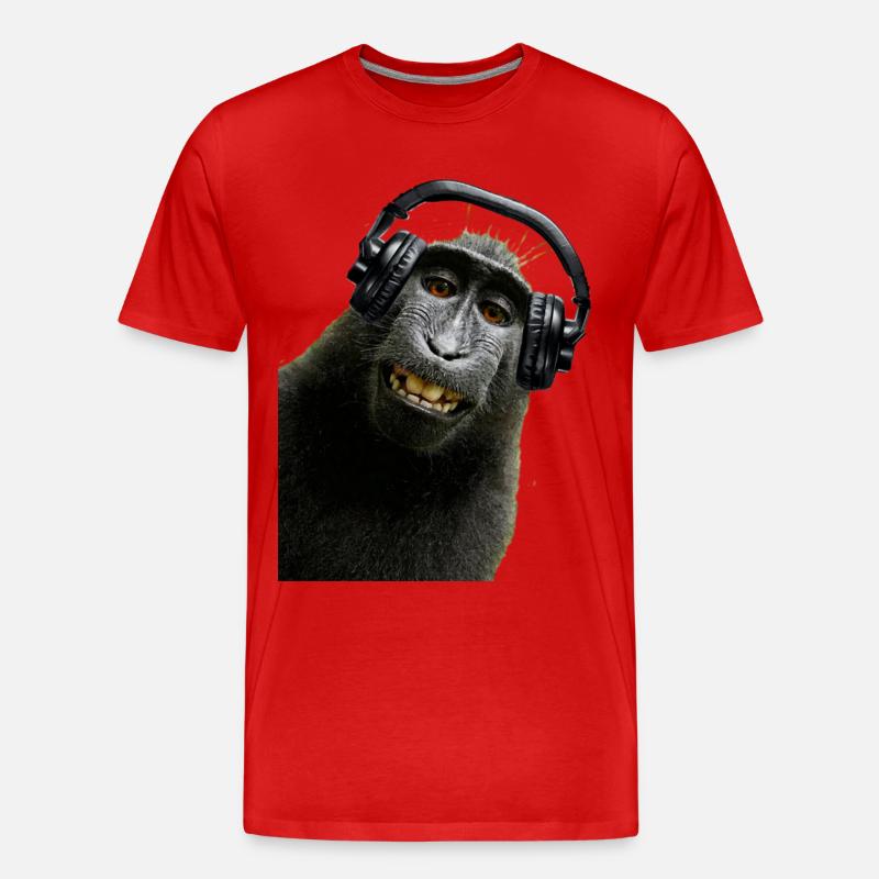 Hemd Monkey Music von Custom - Männer Premium Bio T-Shirt - Rot