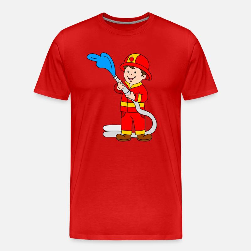 Feuerwehrmann - Männer Premium Bio T-Shirt - Rot