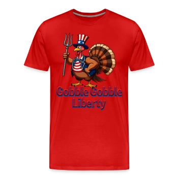 Gobble Gobble Liberty - T-shirt bio Premium Homme - rouge - Devant - Damien (186cm)