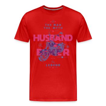 Ehemann und Biker der Mann der Mythos die Legende - Männer Premium Bio T-Shirt - Rot - Vorne - Damien (186cm)