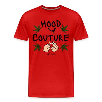 Hood Couture est 2023 Weed - Männer Premium Bio T-Shirt - Rot - Vorne - Damien (186cm)