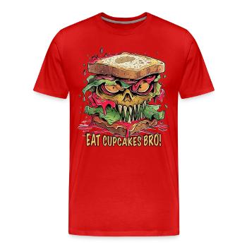 Mangez des cupcakes Bro Street Food - T-shirt bio Premium Homme - rouge - Devant - Damien (186cm)