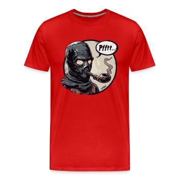Schwarze Gummi Maske Tabak Pfeifen Liebhaber - Männer Premium Bio T-Shirt - Rot - Vorne - Damien (186cm)