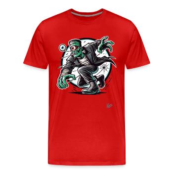 Das Grüne Zyklop Untoter Zombie-Monster - Männer Premium Bio T-Shirt - Rot - Vorne - Damien (186cm)