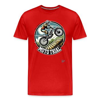 Moto Trial Motocross - Men's Premium Organic T-Shirt - red - Front - Damien (186cm)
