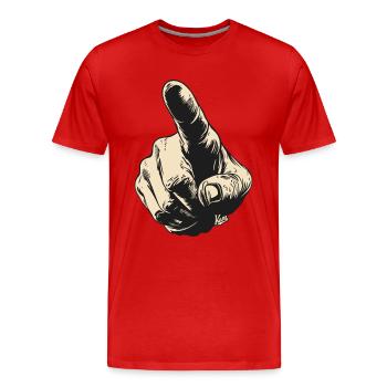 Zeigefinger - Männer Premium Bio T-Shirt - Rot - Vorne - Damien (186cm)