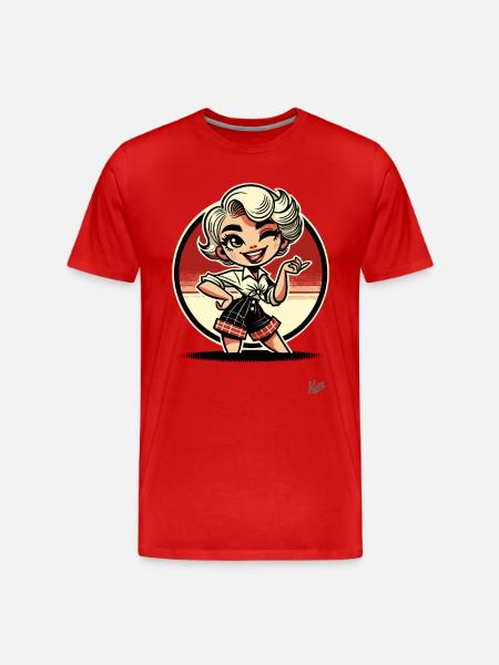 Blonde Sweet Lady – Naughty and Strong - Men's Premium Organic T-Shirt - red