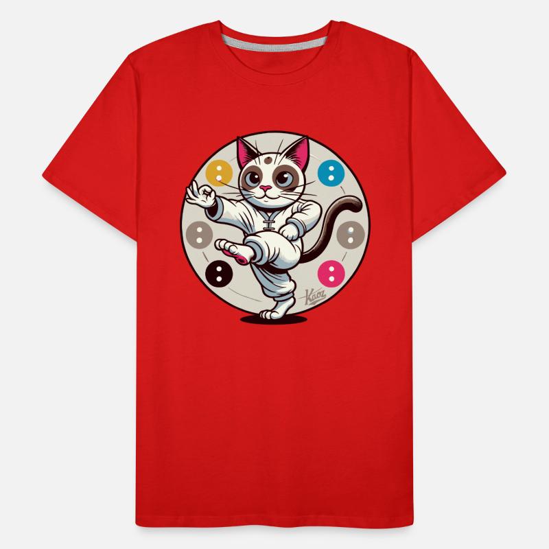 Chat de méditation Thai Chi T-shirt bio Premium Homme