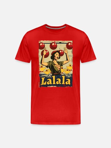 Asian rubber duck song Lalala - Men's Premium Organic T-Shirt - red