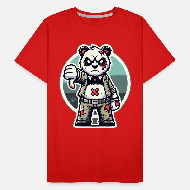 Panda zombie usé avec les pouces vers le bas T-shirt bio Premium Homme