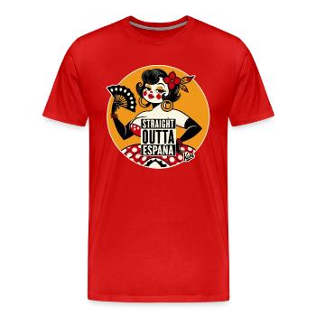 Flamenco Dancer Bombshell Woman: Directly from Spain - Men's Premium Organic T-Shirt - red - Front - Damien (186cm)