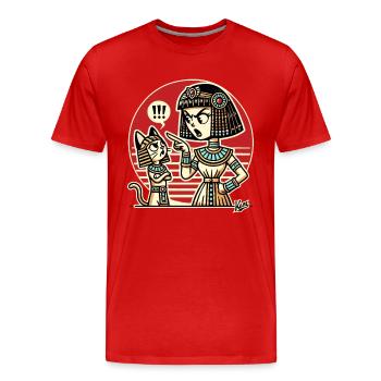 La reine égyptienne réprimande le chat - T-shirt bio Premium Homme - rouge - Devant - Damien (186cm)