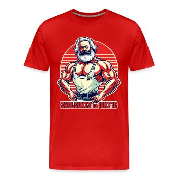Swoleunists unite, gym bodybuilders Marx - Men's Premium Organic T-Shirt - red - Front - Damien (186cm)