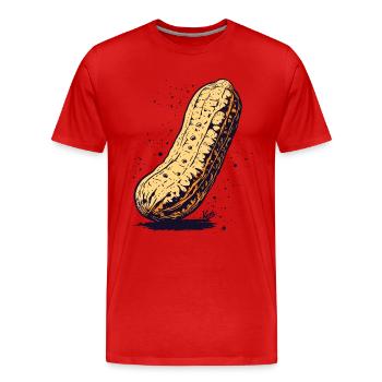 Large peanut - Men's Premium Organic T-Shirt - red - Front - Damien (186cm)