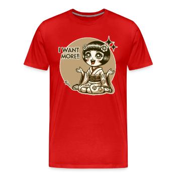 Geisha japonaise chibi - T-shirt bio Premium Homme - rouge - Devant - Damien (186cm)