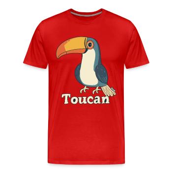 Farbenfroher Tukan - Männer Premium Bio T-Shirt - Rot - Vorne - Damien (186cm)