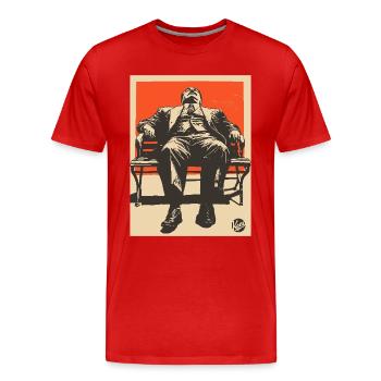 Propagande Boreout Homme sur le banc - T-shirt bio Premium Homme - rouge - Devant - Damien (186cm)