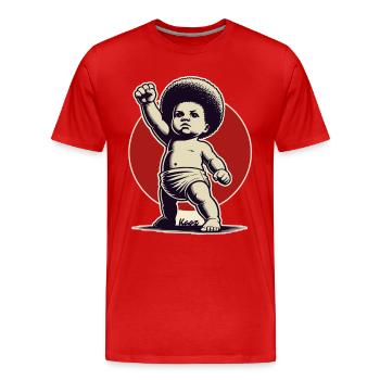 Bébé en pose de liberté - T-shirt bio Premium Homme - rouge - Devant - Damien (186cm)