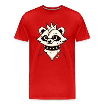 Anarchie Punk Raton laveur - T-shirt bio Premium Homme - rouge - Devant - Damien (186cm)