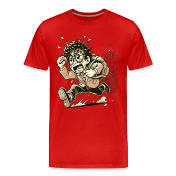 Otaku en colère nerd japonais - T-shirt bio Premium Homme - rouge - Devant - Damien (186cm)